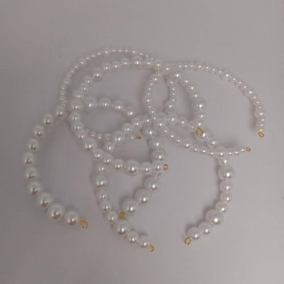 Hand Crafted Jewelry - 5 Faux pearl bracelets for stacking